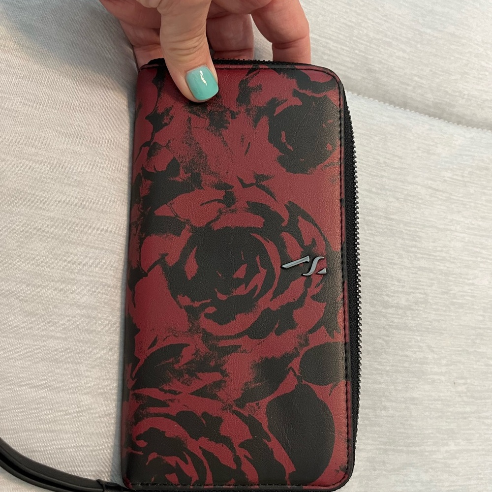Red and Black Floral Wallet
